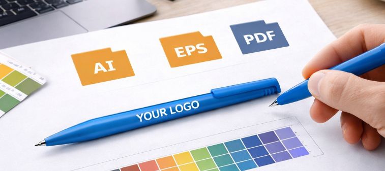 Drukbestand aanleveren voor bedrukte pennen met logo en kleurcontrole